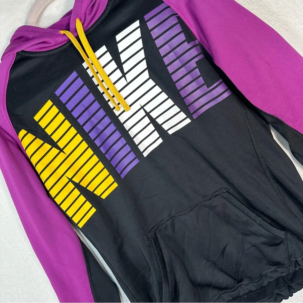 Nike Therma-Fit Colorblock Logo Sweatshirt Women’s Sz M Hoodie Logo‎ Activewear